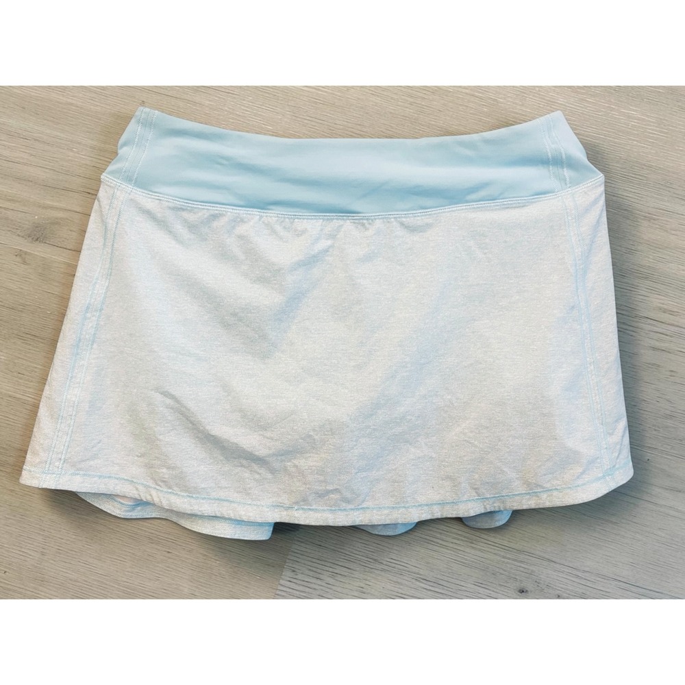 Lululemon Pace Setter Rival Pleated Heathered blue Women Size 8 Tall Skirt